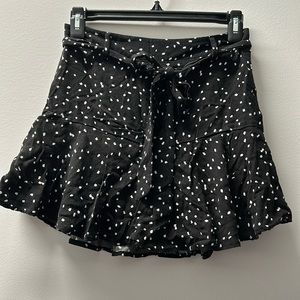 Black and white polka dot skort
